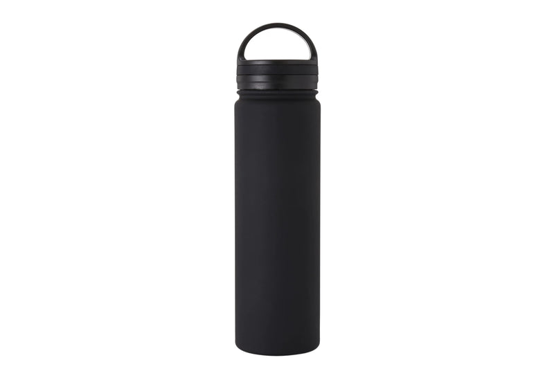 Room Stainless Steel Double Wall Bottle, Soft Touch Black, 18OZ