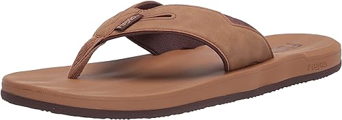 Flojos Men's Hydro Flip Flops Tan Memory Foam Sandals