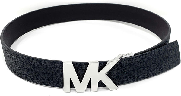 Michael Kors Black Brown Reversible Belt Silver Buckle 554517C