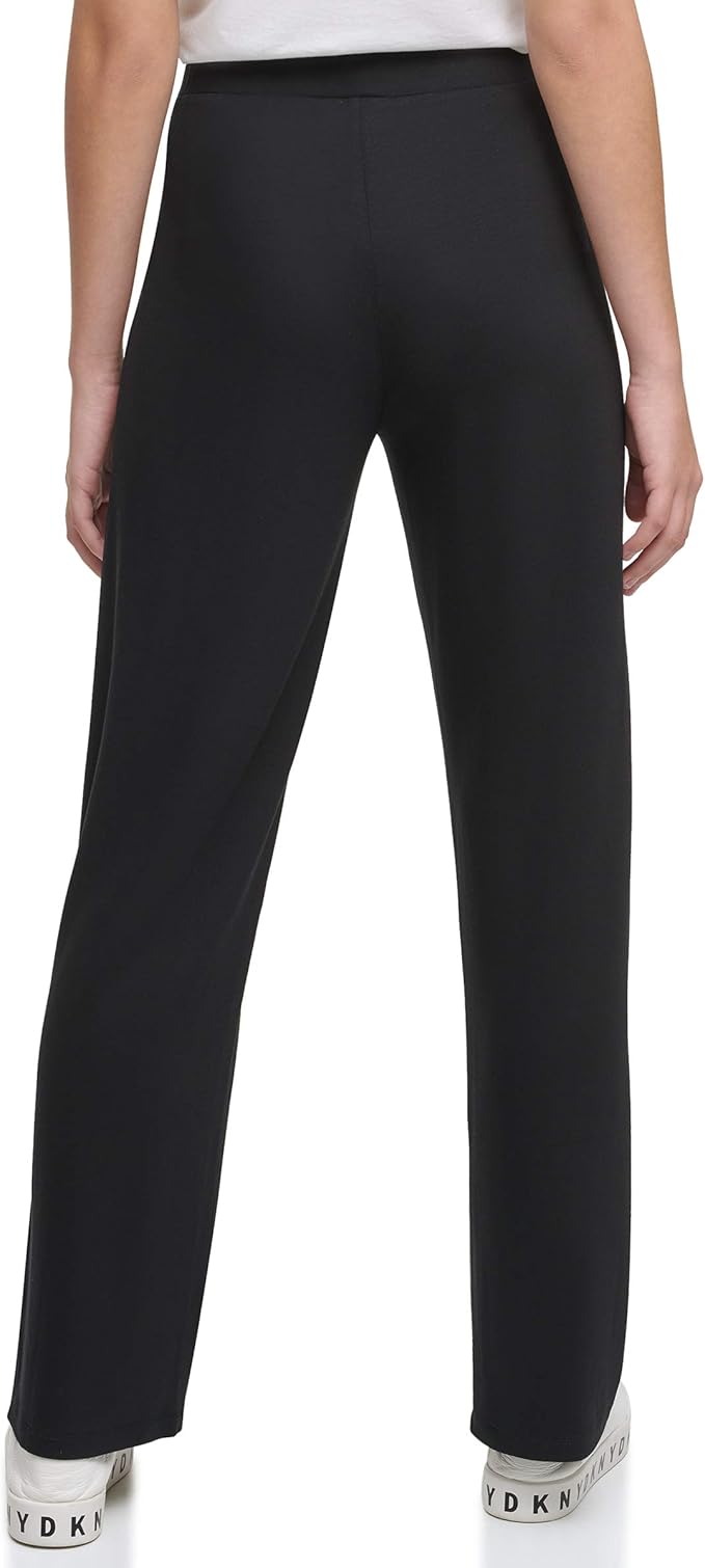 DKNY Women Pull on Wide Leg Pants-Black