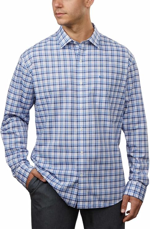 IZOD Mens Lightweight Soft-Washed Essentials Long Sleeve Dress Shirt