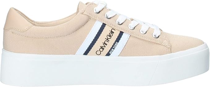 CalvinKlein Women's Lace-Up Fabric Sneakers Comfortable Shoe Suitable for All Occasions