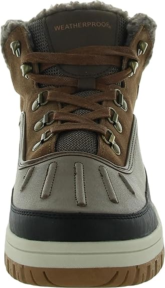 Weatherproof Mens Landon Brown Sneaker Boot Shoe Suede Memory Foam Duck
