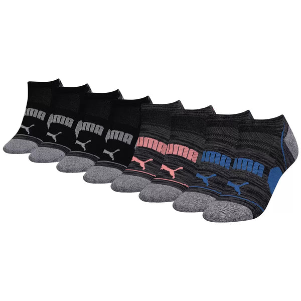 PUMA Women's No Show Socks 8pk Black Multi