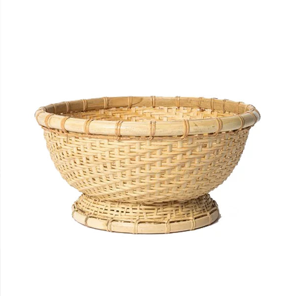 Threshold designed with Studio McGee Set of 2 Round Bamboo Woven Bowl Natural 5" x 10" -
