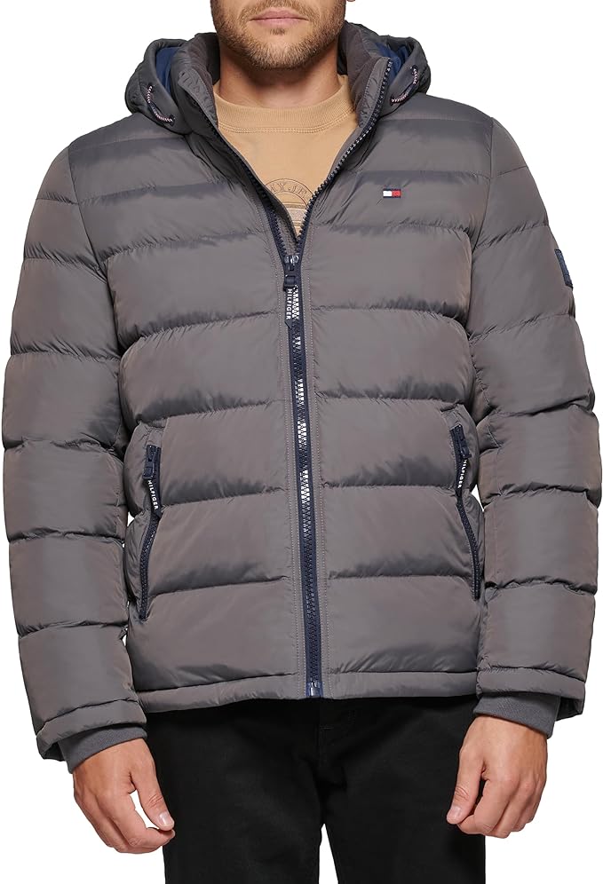 Tommy Hilfiger mens Hooded Puffer JacketDown Alternative Coat