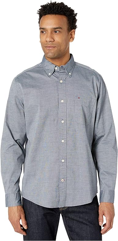 Tommy Hilfiger mens Long Sleeve Casual Button Down Shirt in Classic Fit