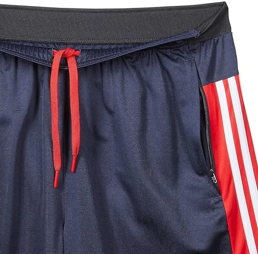 adidas Mens 3 Stripe Shorts with Zipper Pockets (Legend Ink/White)