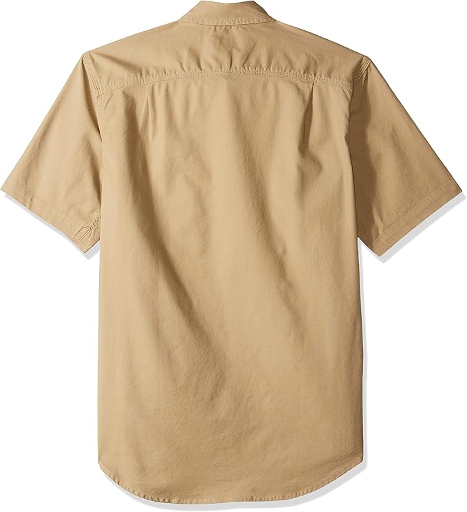 Carhartt Men's Rugged Flex Rigby Short-Sleeve Work Shirt Utility Button, Dark Khaki