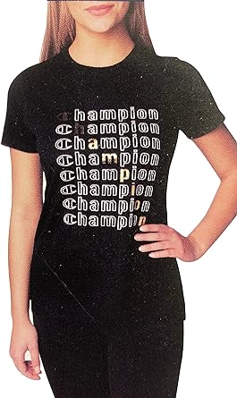 Champion Women's Short-Sleeve Crewneck Classic Logo Tee/T-Shirt