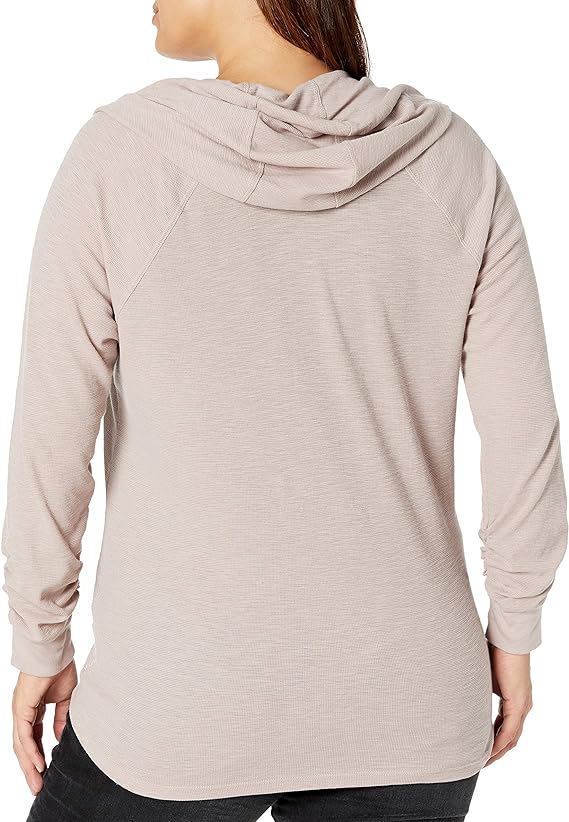 Calvin Klein Women's Long Sleeve Shirred Zip Up Hoodie