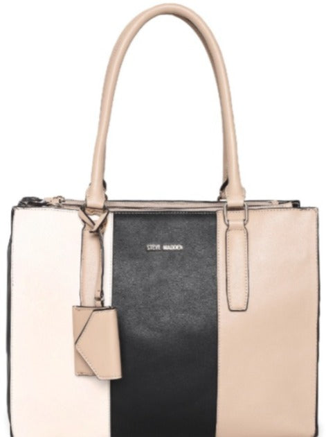 Steve Madden Peach-Coloured & Black Colourblocked Shoulder Bag