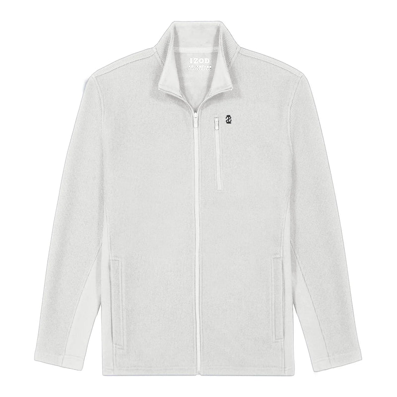 IZOD SWEATER FLEECE QUARTER ZIP - LIGHT GREY HTHR