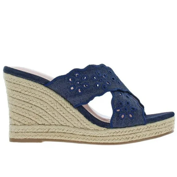 Draper James Emily Women's Wedge Shoes-Navy