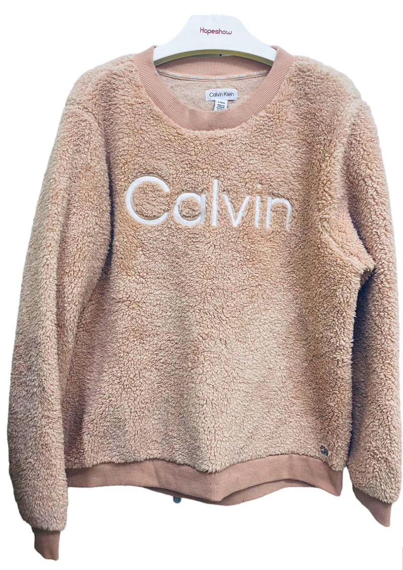 Calvin Klein Black Sherpa teddy bear  pullover