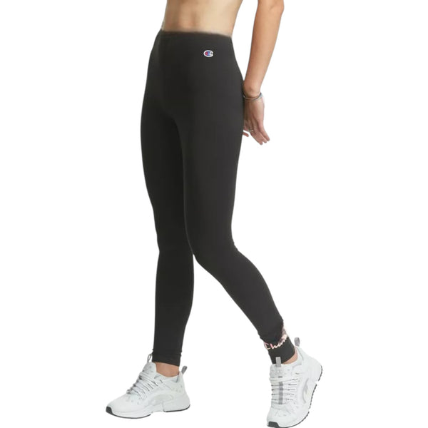 Champion Women Authentic Ombre Logo Black Cotton Leggings