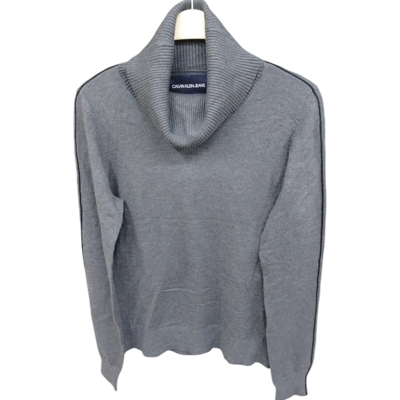 Calvin Klein Sweater Turtle Neck Long Sleeve Pullover Gray