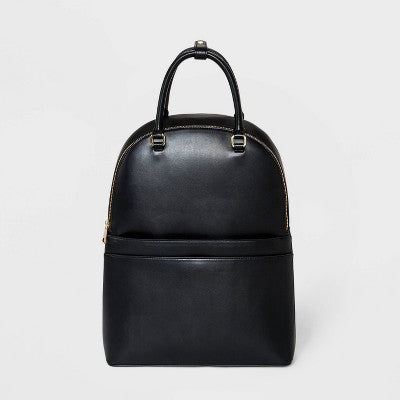 A New Day Black- Dome Zip Top Commuter Backpack