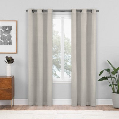 2pk Eclipse Blackout Grommet Curtain Panels Tan - Eclipse 84 L X 37 W