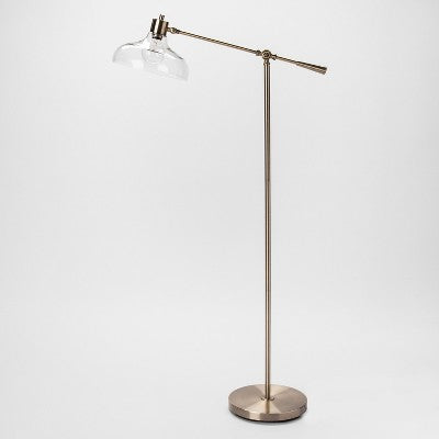 Crosby Bowl Glass Shade Floor Lamp Brass (Includes LED Light Bulb) - Threshold™