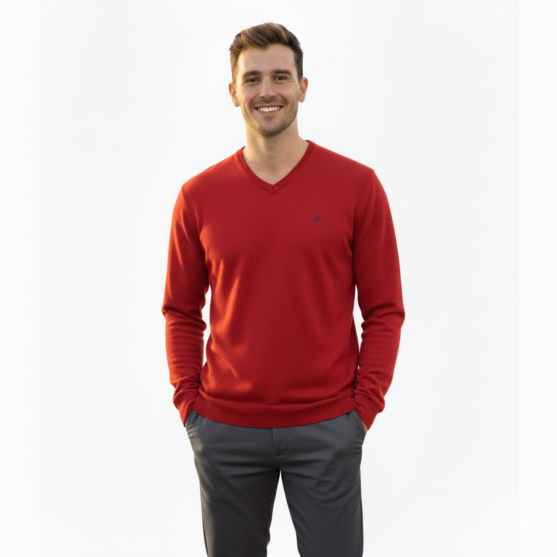 Calvin Klein Men's Merino Wool Blend V-Neck Pullover Sweater