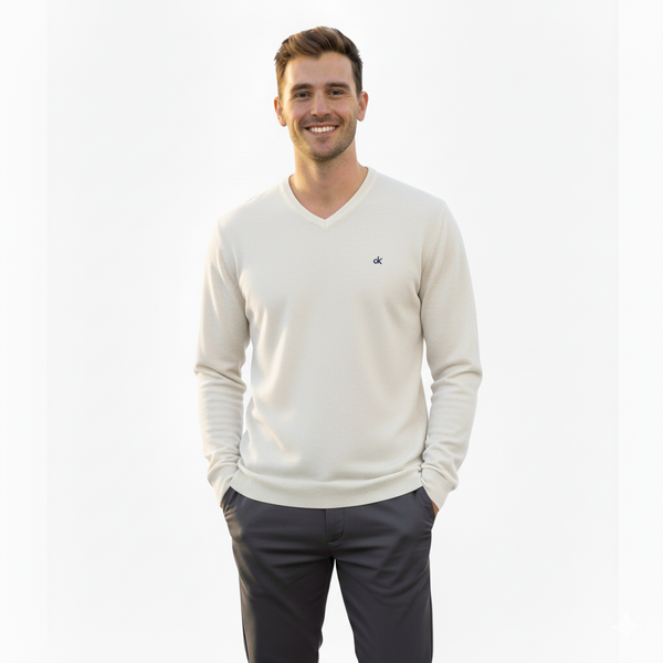 Calvin Klein Men's Merino Wool Blend V-Neck Pullover Sweater