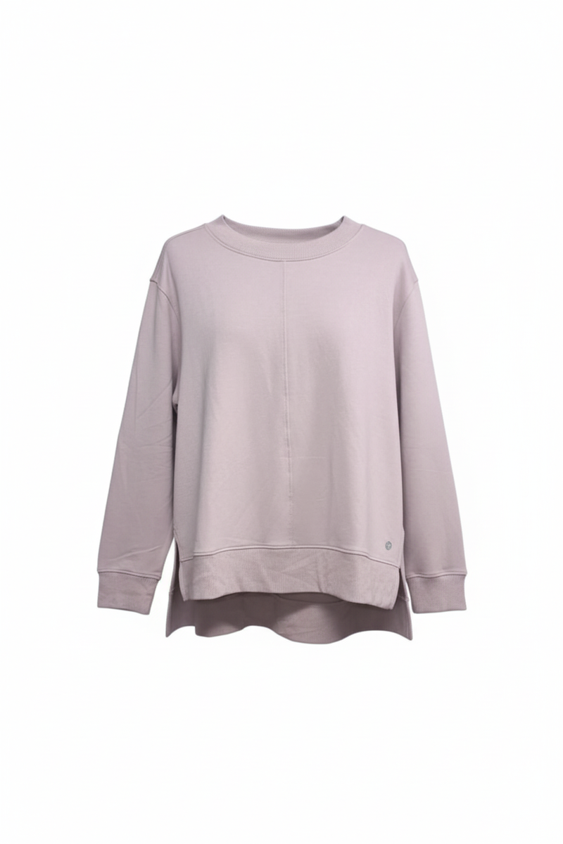 Apana Pullover Womens  Cowl Neck Long Sleeve Side Slit Yoga