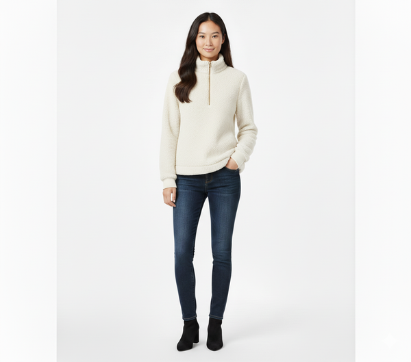 Calvin Klein Women's 1/4 Zip Pullover Fleece Sweater