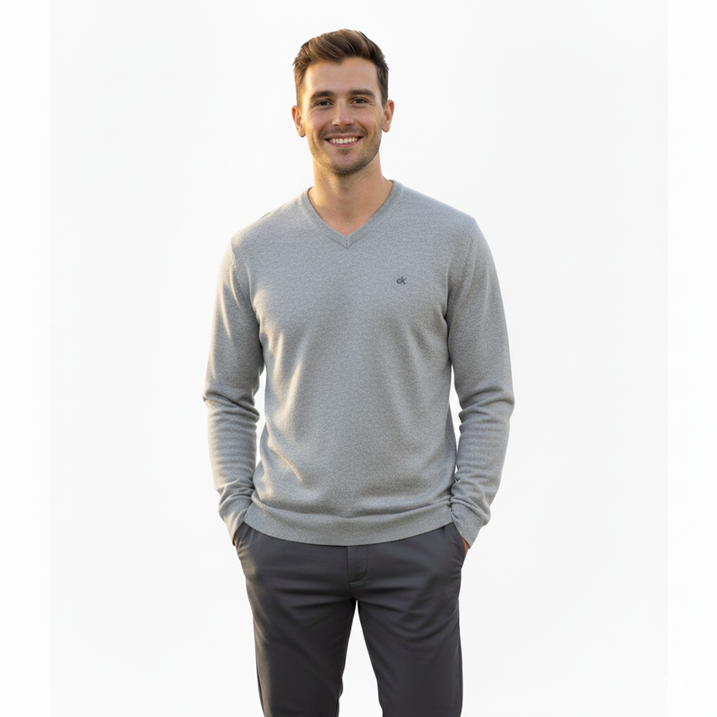 Calvin Klein Men's Merino Wool Blend V-Neck Pullover Sweater