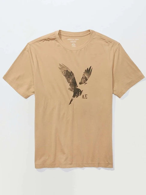 AMERICAN EAGLE Logo Print Crew-Neck MEN T-Shirt