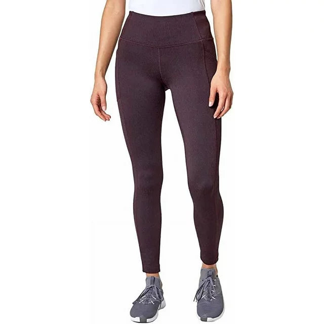 Mondetta Womens Midweight Brushed Jacquard Legging (Fudge Combo, Large)