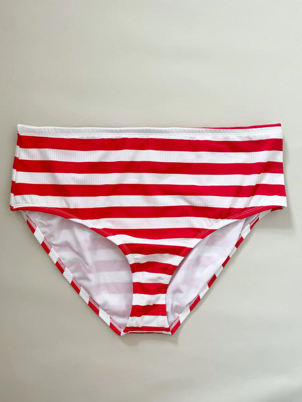 Cole of California Women's Lace Up Bikini PANTY RED *WHITE