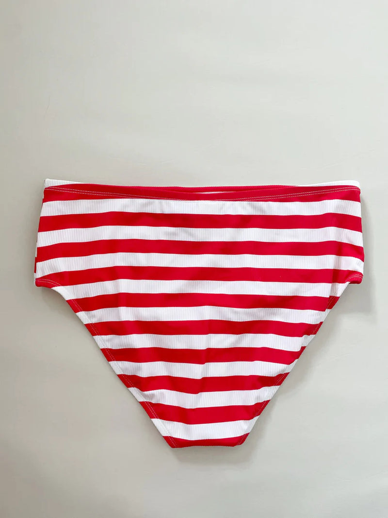 Cole of California Women's Lace Up Bikini PANTY RED *WHITE