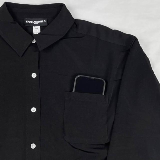 Karl Lagerfeld chiffon shirt women's shirt Lagerfeld LAGERFELD women's long sleeve shirt