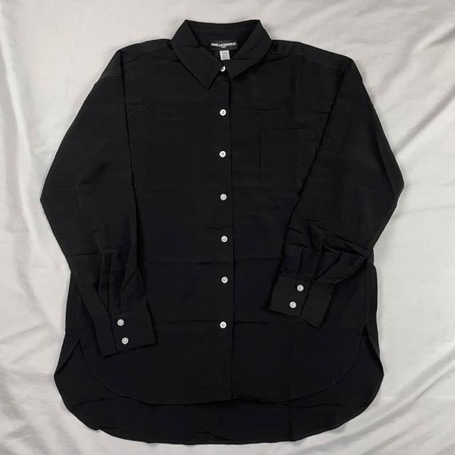 Karl Lagerfeld chiffon shirt women's shirt Lagerfeld LAGERFELD women's long sleeve shirt