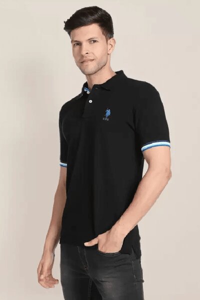 U.S. Polo Assn SHIRT Sleeve Shirt.  Slim Fit Black