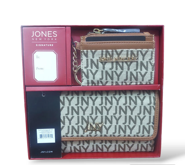 Jones New York Signature Print Wallet And  Card Holder Set.