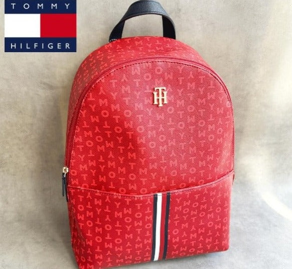 Tommy Hilfiger red Leather Backpack