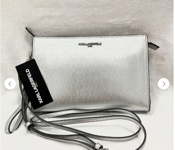 karl lagerfeld silver crossbody bag