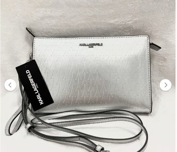 karl lagerfeld silver crossbody bag