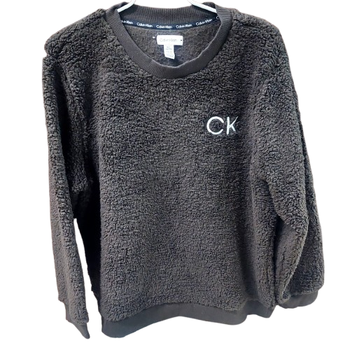 CALVIN KLEIN  Fleece Fuzzy Crew Neck Sweatshirt Women's