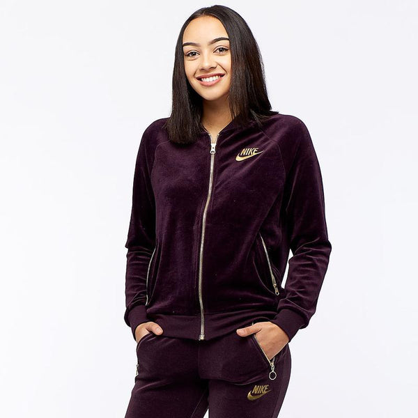 Nike Velour Track Jacket Purple / Gold Womens Plus size 1X Full Zip Zip Pockets