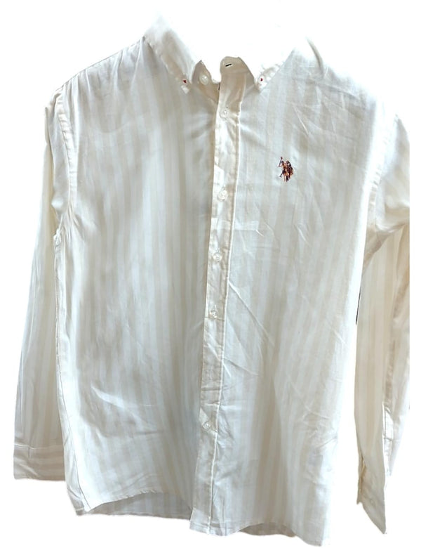 US Polo Assn. Mens Embroidered Button Long Sleeve Shirt Solid