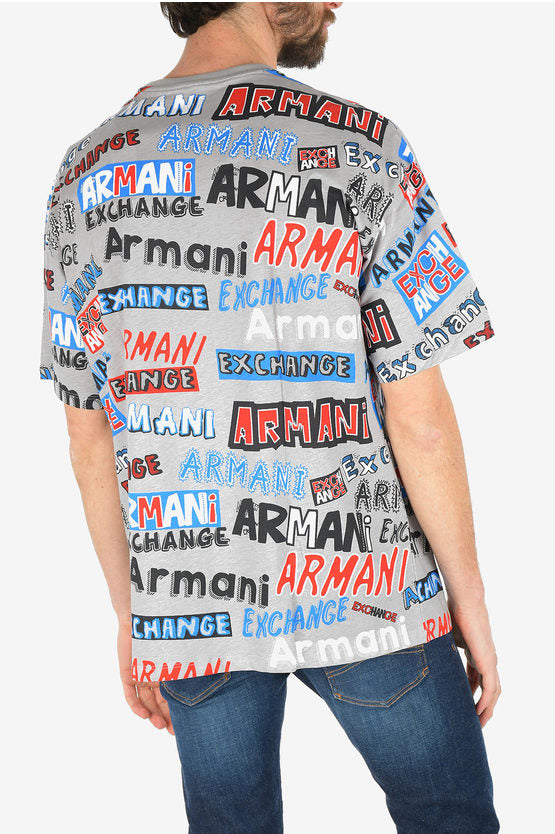 ARMANI EXCHANGE ALL OVER LOGO LOOSE FIT T-SHIRT