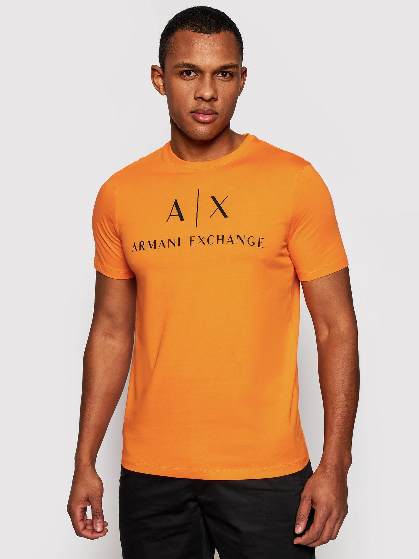 ARMANI EXCHANGE T shirt 8NZTCJ Z8H4Z 1447 Orange Slim Fit BLACK LOGO