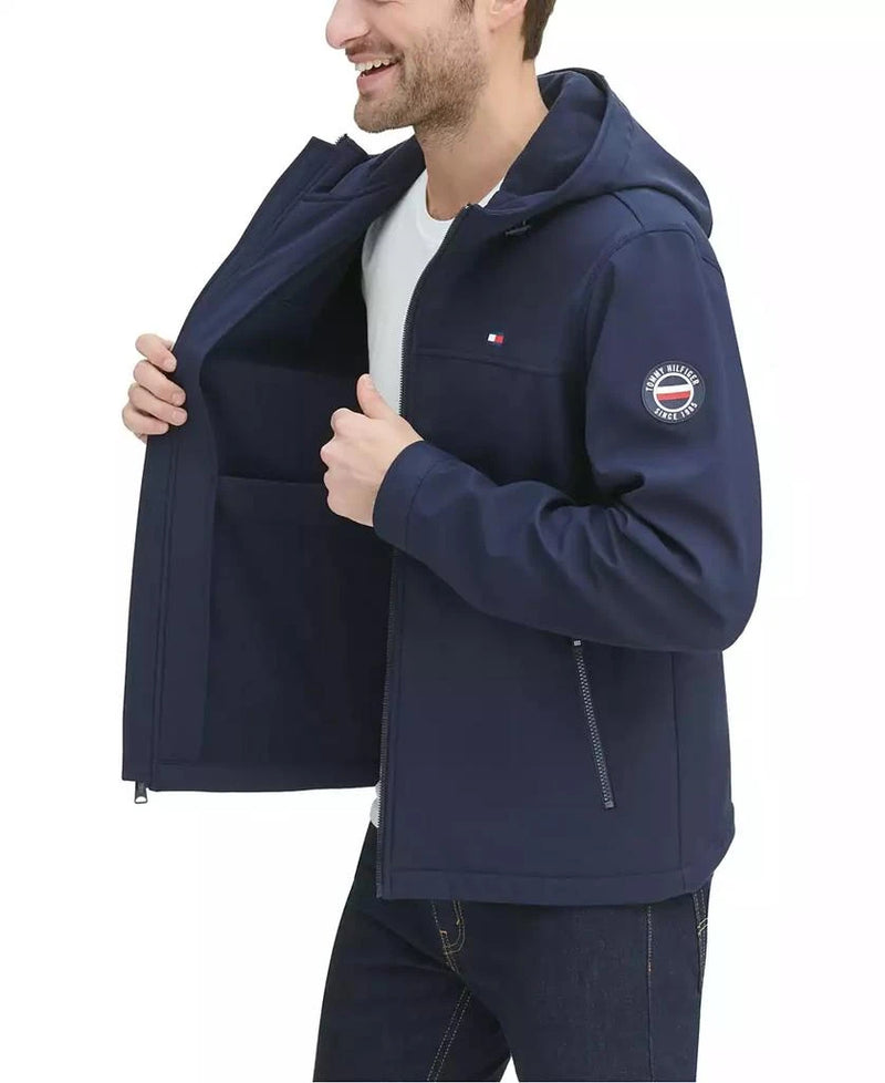 Tommy Hilfiger mens Lightweight Performance Softshell Hoody Jacket Transitional Jacket