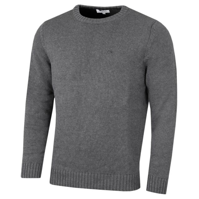Calvin Klein Men's Knit Campus Crew Neck Cotton CK Golf Sweater
