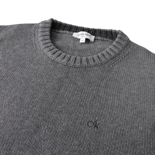 Calvin Klein Men's Knit Campus Crew Neck Cotton CK Golf Sweater