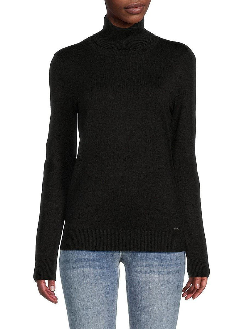 Calvin Klein SWEATER - Polo neck- Jumper - WOMEN black