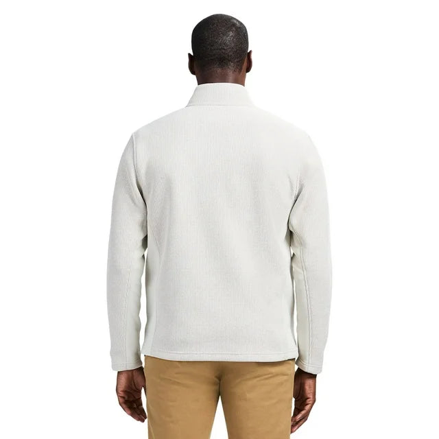 IZOD SWEATER FLEECE QUARTER ZIP - LIGHT GREY HTHR